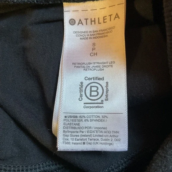 Athleta High Rise Pullover Cotton blend Activewear Ankle Pants Black Size Small - Picture 9 of 11